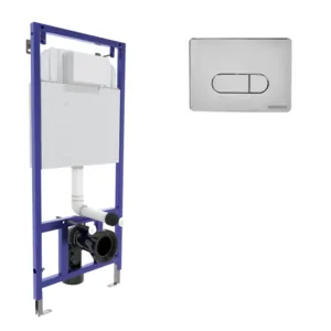 Комплект BERGES инсталляция для скрытого монтажа унитаза, клавиша смыва D3 арт. 040233