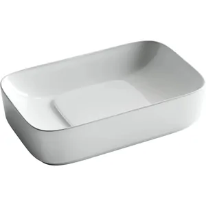 Раковина накладная Ceramicanova 600х375х145, прямоугольная, белый CN5021