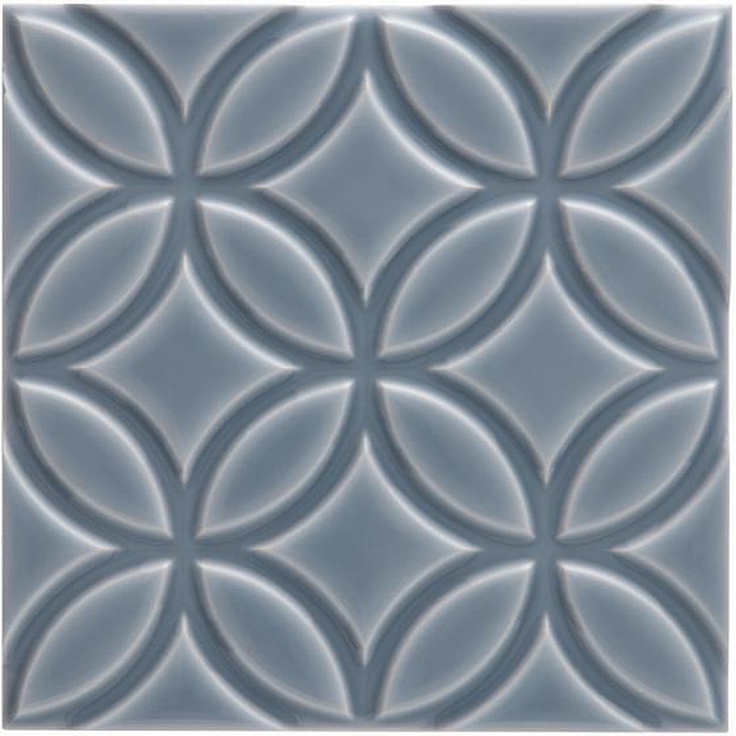 Adex Neri ADNE4143 Liso Botanical Storm Blue 15x15