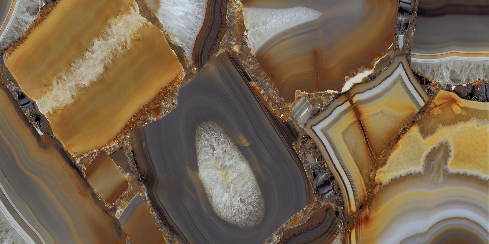 панно Marmi Stuoiato Book Match B Agate Brown Full Lappato 162x324