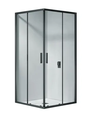 Уголок душевой RIHO 2.0 900х900х2000 квадр., раздв. двери, черн. мат./стекл. прозр. G007005121