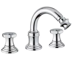 Смеситель CEZARES -BBS2-01-Sw для биде на 3 отверстия, двухзахватный, хром/Swarovski