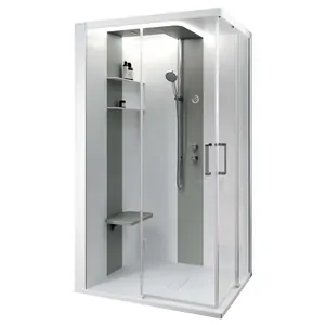 Душевая кабина Novellini A 1000х800х2170 левая, Essential, прозрачное/белый SKIA109ST1F-1AN1