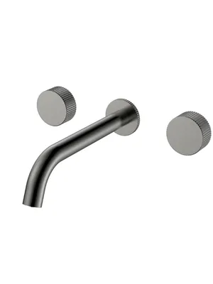 Смеситель Boheme 152-2-GM.3 для раковины, встраиваемый, двухзахватный, ручки:linea, графит