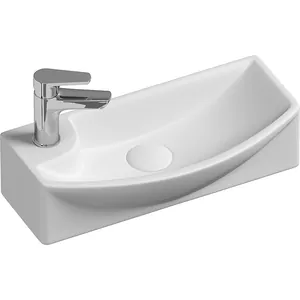 Раковина подвесная Ceramicanova 455х220х130 чаша справа, отв. под смеситель,белый CN6038R