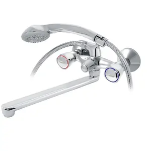 Смеситель для ванны VARION Armaturen 1014171 резиновые кран-буксы, керамический переключатель, плоский излив 330мм