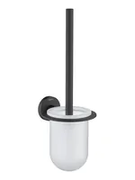 Ершик для унитаза Aquatek AQ4210MB подвесной, стекло матовое, цвет: черный матовый