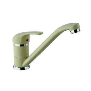 Смеситель для кухни Paini 136 мм, однозахватный, поворотный излив, бежевый 6955573Z1KM