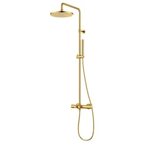 Душевая система Cezares -CD-T-BORO с термостатом, верхн./ручн. душ, брашированное золото