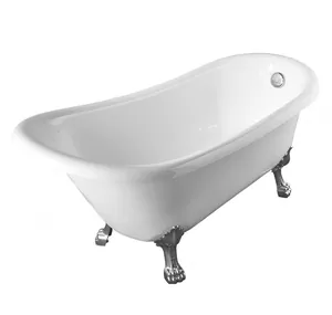 Ванна акриловая отдельностоящая Swedbe 8819CH 1710х750х785 ножки, перелив, донный клапан, слив в ногах, белый/хром