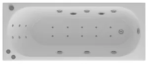 Ванна акриловая Акватек 160х70 аэромассаж, пневмо управление, панель, каркас, слив