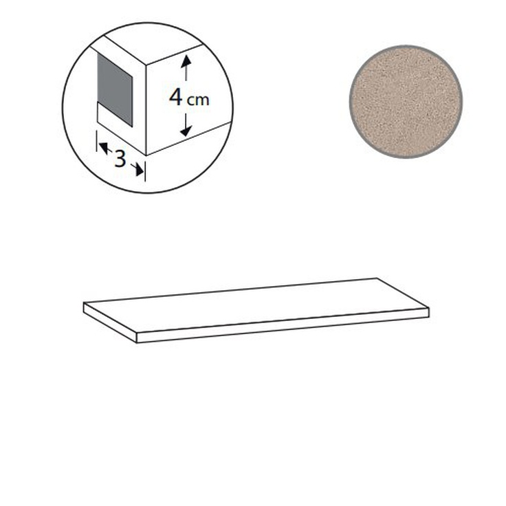 Sant Agostino Silkystone CSAGASUS12 Ang Gradone Sx Taupe 33x120 матовая