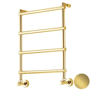 Полотенцесушитель водяной Margaroli Sole 442-4 (720х535) золото шлифованное, 4424704BNGO