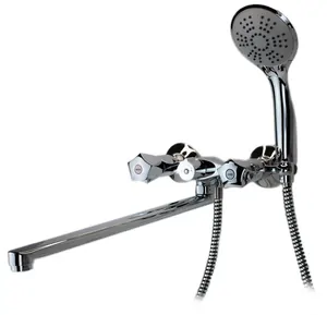 Смеситель для ванны/душа ESKO MS 31 настенный, двухзахв., длинный излив, душ. гарнитур, хром