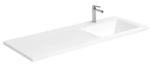 Раковина-столешница Aquanet 120 правая, 1200х480 мм, литьевой мрамор, белая 235500