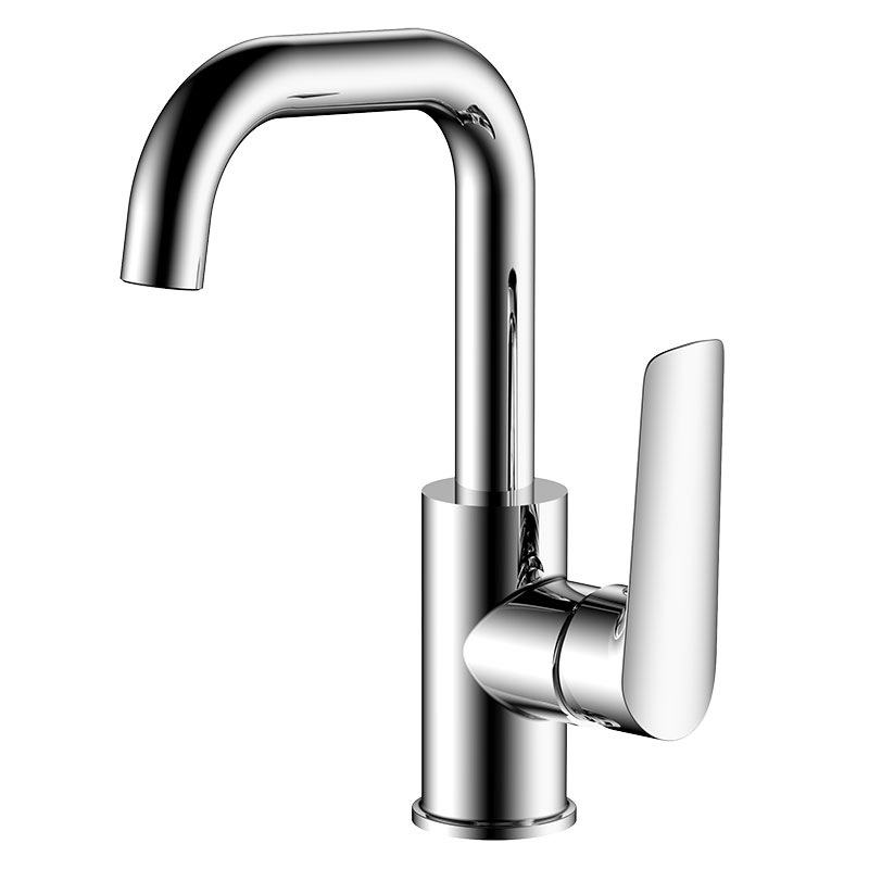 Смеситель для раковины ESKO LG26M однозахватный, высокий поворотный излив, цвет: хром