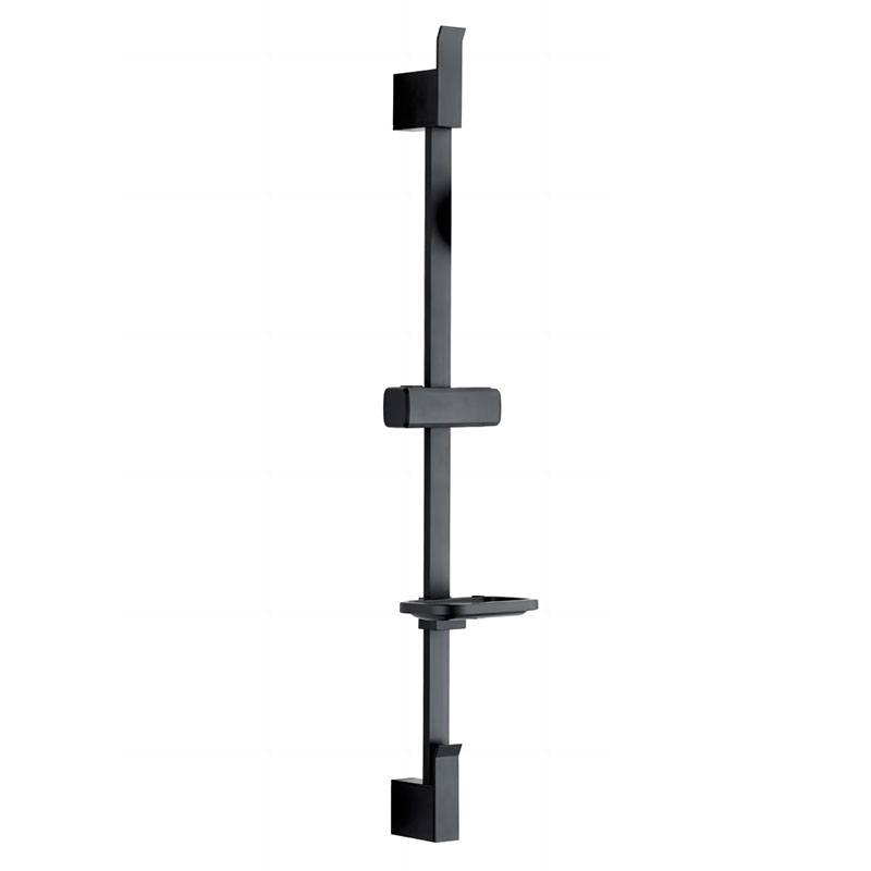 стойка для душа MELODIA LUXE Moderno d25, L720 c мыльницей, черная MKP25002C_bk