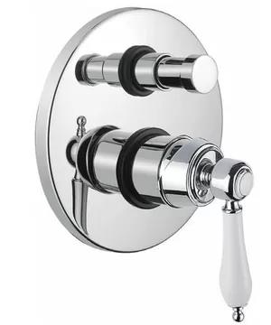 Смеситель CEZARES -VDIM2-01-Bi для душа встраиваемый с переключателем, хром/ручка белая