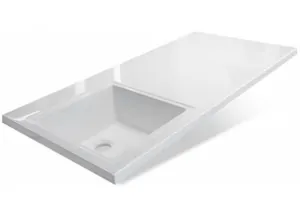 Раковина Estet Даллас 100 из литьевого мрамора (1002х482) левая, белая ФР-00001971