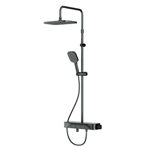 Душевая система AM.PM F078F322 с термостатическим смесителем-полкой,верхним и ручным душем,чер