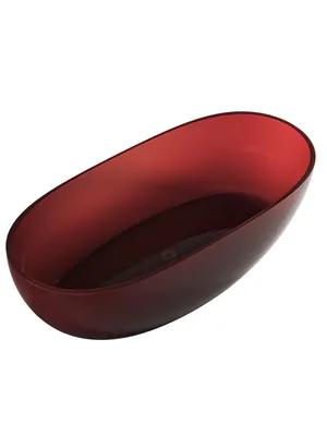 Прозрачная ванна Abber (1700х750) отдельностоящая, донный клапан, красная AT9703Rubin