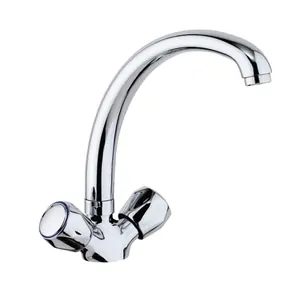 Смеситель для кухни Paini двухзахватный, поворотный излив, цвет: хром AF182