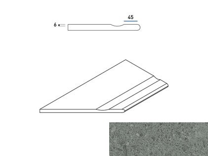 Genesis X2 Border Gray Left Svasato Round 60X30 матовая