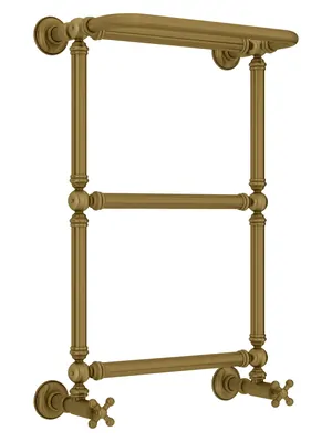 СУНЕРЖА 1386 Полотенцесушитель 660х400 состар.бронза, с полкой, нижнее подкл. 05-0281-6640