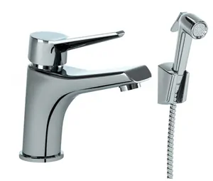 Смеситель для раковины Paini 91 мм, однозахватный, с гиг. душем, хром MECR205/574