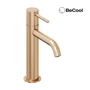 Смеситель для умывальника RAVAK Be Cool X070398 однозахватный, излив 100 мм, розовое золото