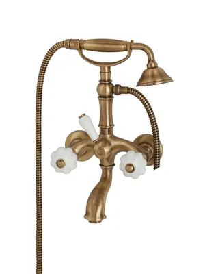 Смеситель для ванны/душа Migliore настенный, белый/бронза ML.OLV-5802.BI.BR