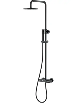 Душевая система Boheme 128-BB.2 настенная, с изливом, верхний/ручной душ, черный