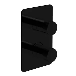 Смеситель для душа Giulini Futuro встраиваемый, термостат, на 2 выхода, черный матовый F8276NO