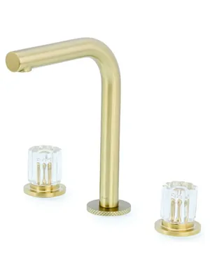 Смеситель Boheme 152-MG-EL для раковины, на 3 отверстия, двухзахватный, золото мат