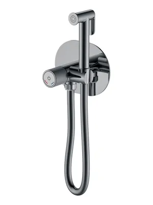 Смеситель Boheme 157-SGM встраиваемый, с гигиеническим душем, однозахватный, графит глянцевый