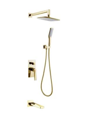 Душевая система Boheme 384-2 встраиваемая, верхний/ручной душ, с изливом, золото