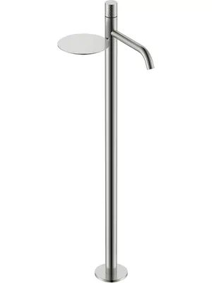 Смеситель Boheme 120-NB для раковины, напольный, однозахватный, ручка diamond, никель браш