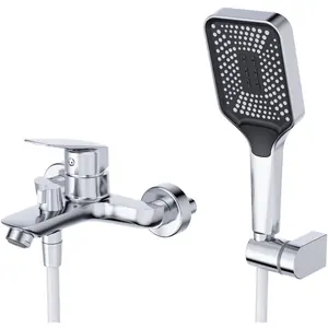 Смеситель для ванны/душа BelBagno -VASM-CRM однозахватный,фиксированный излив,с ручным душем,хром
