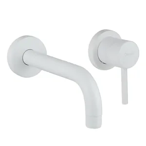 Смеситель для раковины Giulini встраиваемый, однозахватный, излив 150мм, белый мат F6520-15BO