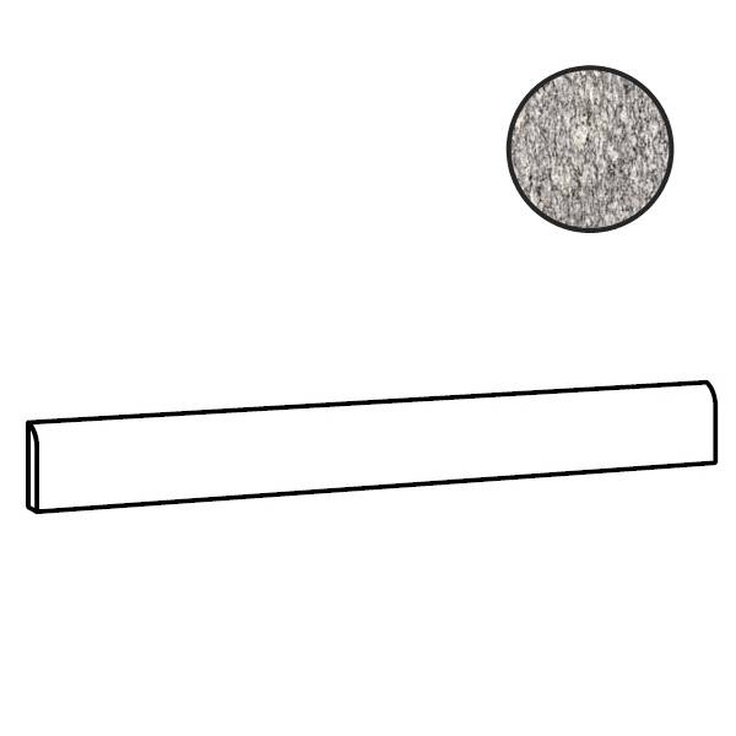 Sant Agostino Unionstone CSABLOGK12 Battiscopa London Grey Kry 7,3x120 глянцевая