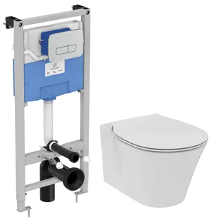 Инсталляция Ideal Standard ProSys 120P кл хром + Унитаз AquaBlade + тонкое сид.микролифт P212101