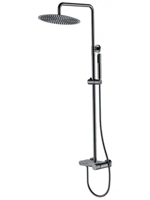 Душевая система Boheme 128-SGM.4 настенная, с изливом, верхний/ручной душ, графит гл