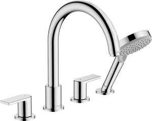 Смеситель на борт ванны Hansgrohe 71459000 на 4 отверстия, с душ. гарнитуром, хром