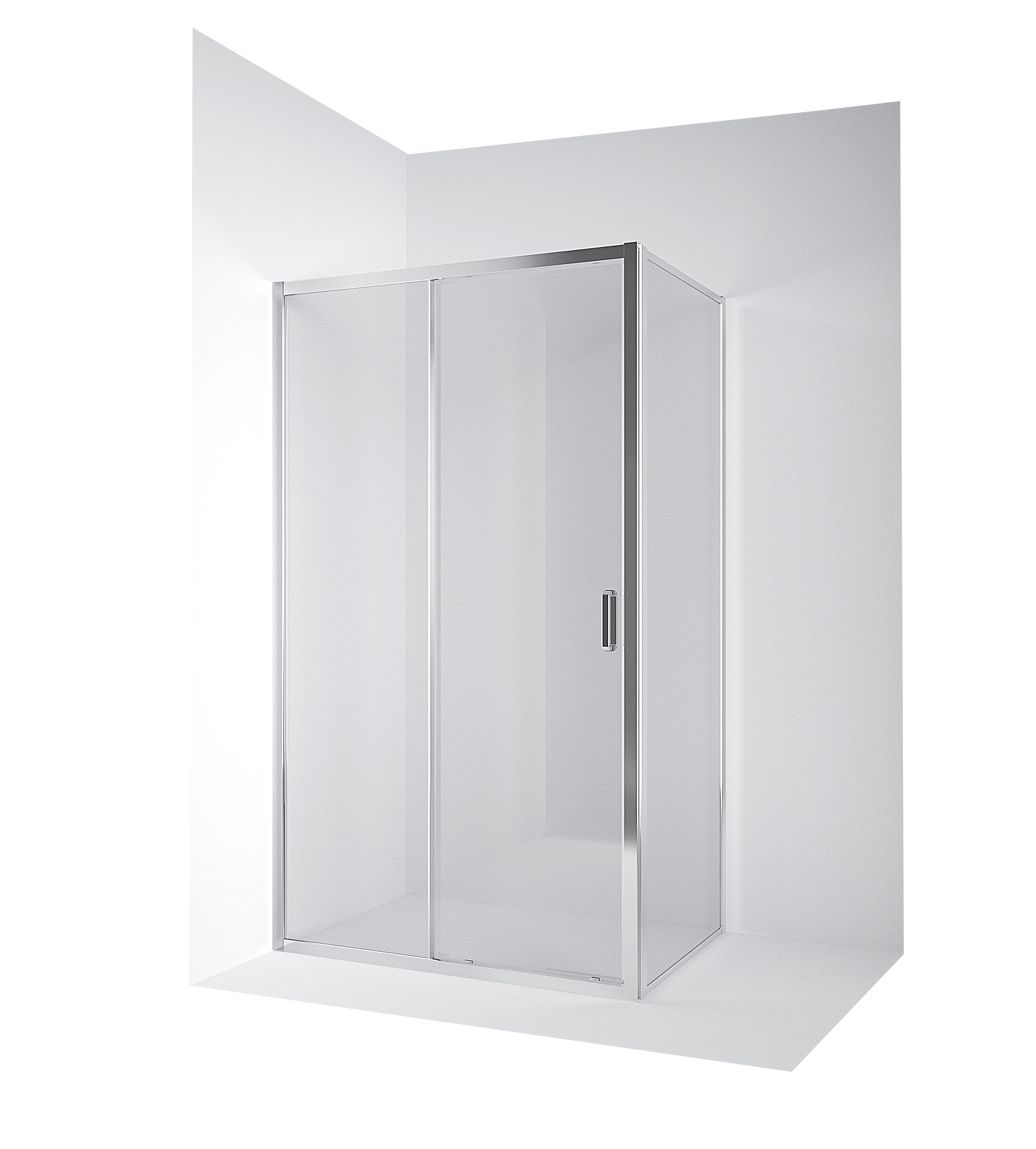 Душевое ограждение Ambassador Forsa 17021116AX-70AX (100x70х200) прямоугольник,хром,стекло прозрачное,раздвижная,2 места