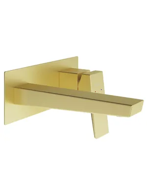 Смеситель для раковины Aqueduto CLA0450 встраиваемый, однозахватный, излив 182мм, золото шлиф