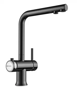 Смеситель для мойки Omoikiri -GM-WH сталь/белые вставки,с краном для питьевой воды 4994053