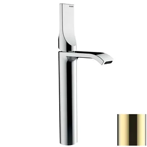 Смеситель для раковины Bossini E89602021 однозахватный, низкий излив, донный клап., золото