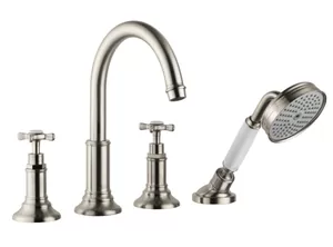 Смеситель Axor 16544820 на борт ванны на 4 отверстия, внешняя часть, монтаж на плитку