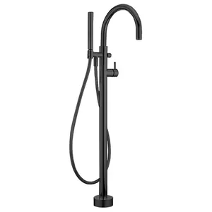 Смеситель напольный Cisal New LN01420040 для ванны, внеш. часть, с душ. гарнитуром, черный мат