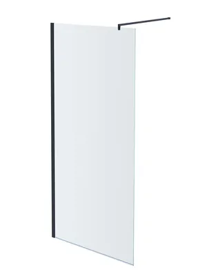 Душевая стенка АКВАТЕК AQ WIW 14020BL 1400х2000 без поддона, стекло прозрачное/профиль черный
